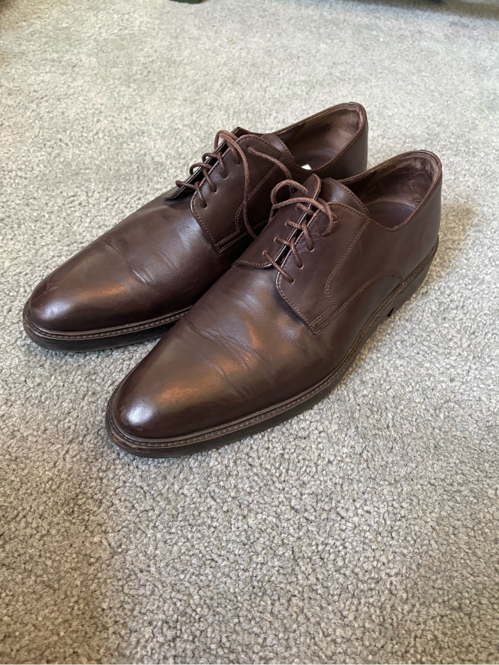Bally Brown Calfskin Leather Lace-Up Derbys